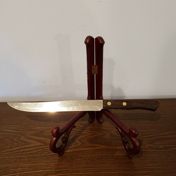 Vtg Forgecraft Stainless Steel 8" Blade Wooden Handle Carving Knife Made in USA - Picture 1 of 9